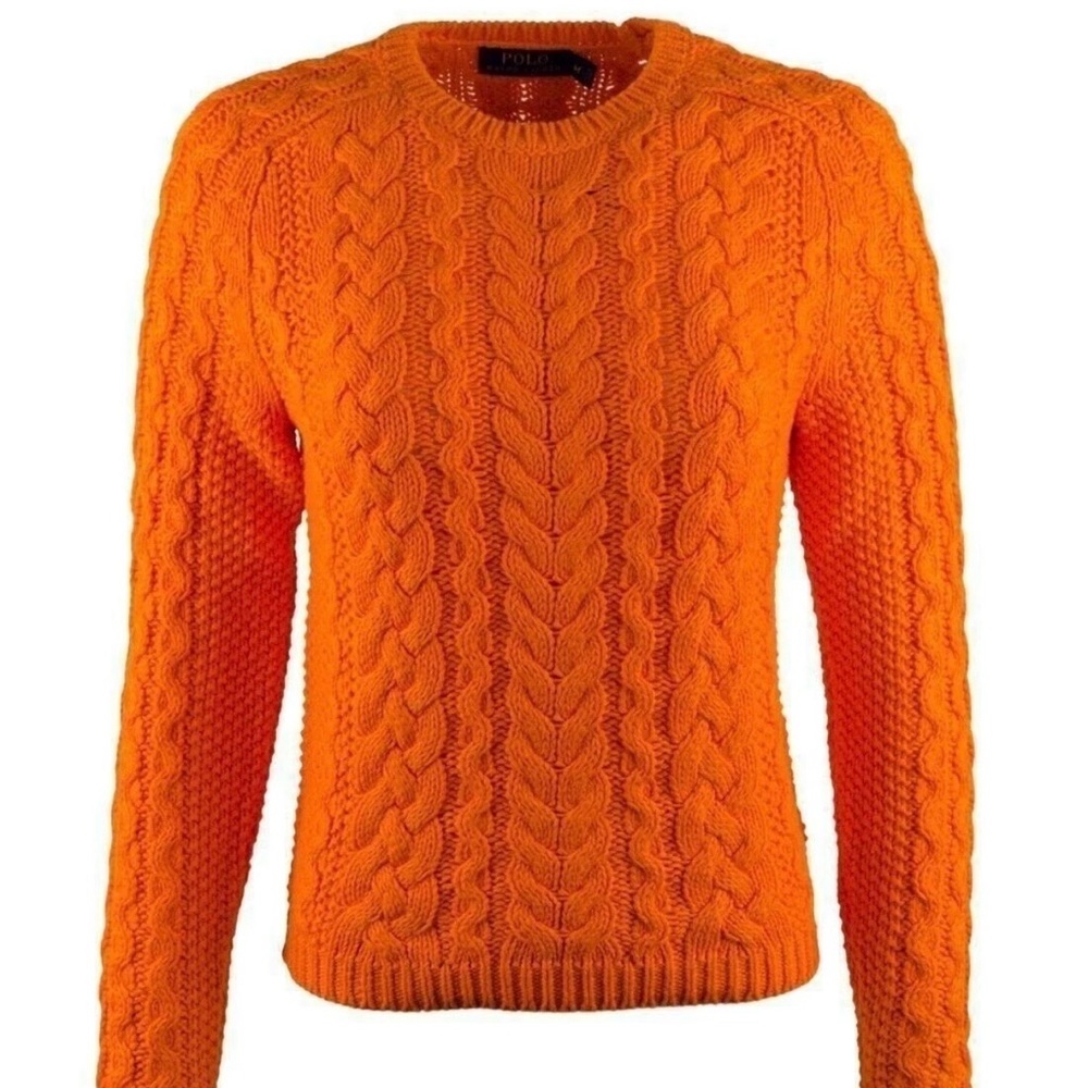 Polo by Ralph Lauren Orange Cable Knit Sweater for women size M